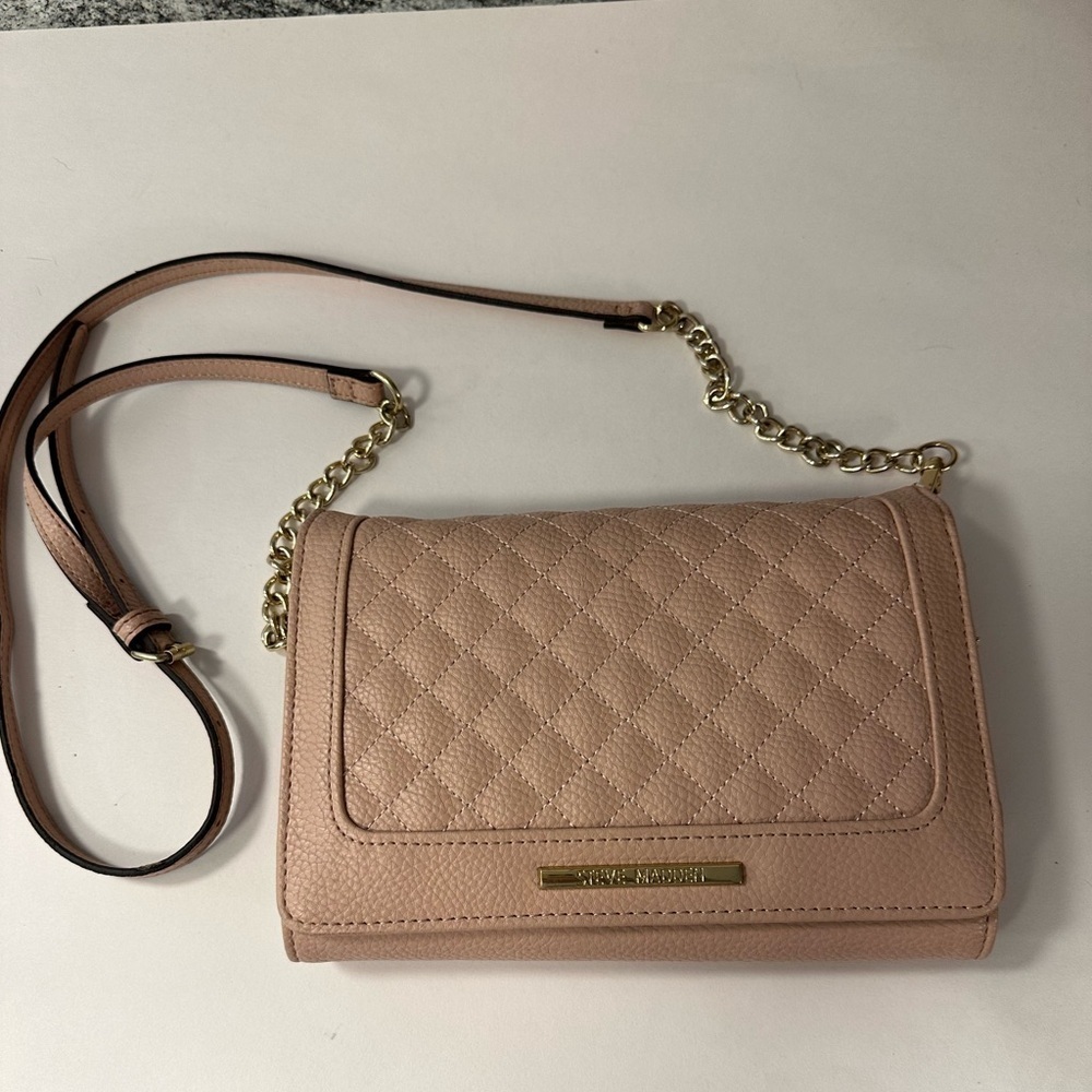 STEVE MADDEN Bmarcie pink quilted woman wallet slim luxury quality crossbody